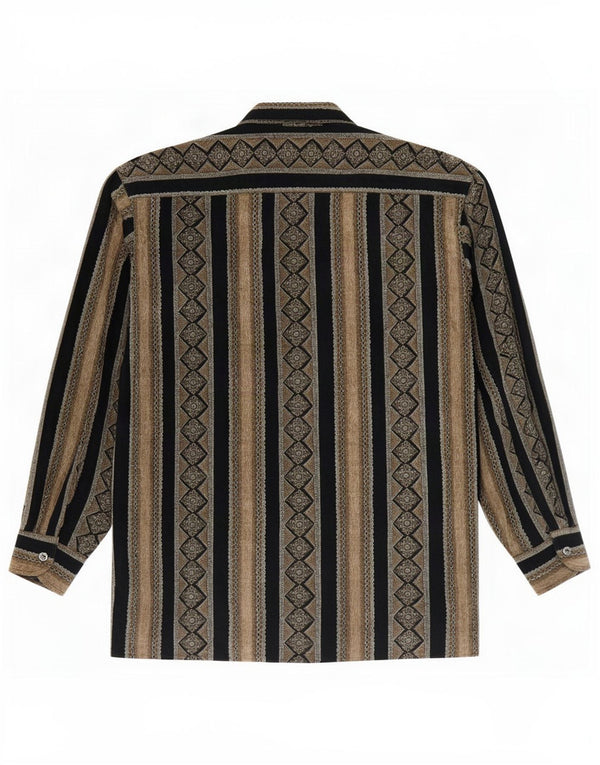 Chemise Homme Vintage Grande Rayée Brune