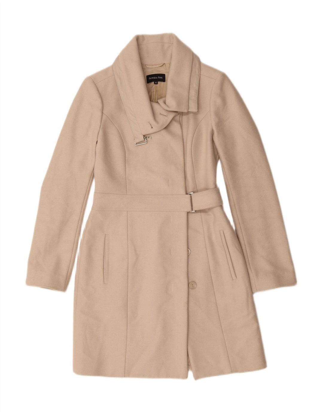 Patrizia Pepe Pardessus Femme IT 42 Laine Beige Moyen