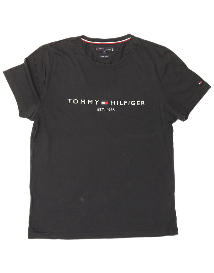 Tommy Hilfiger T-Shirt Graphique Homme Noir Moyen Coton