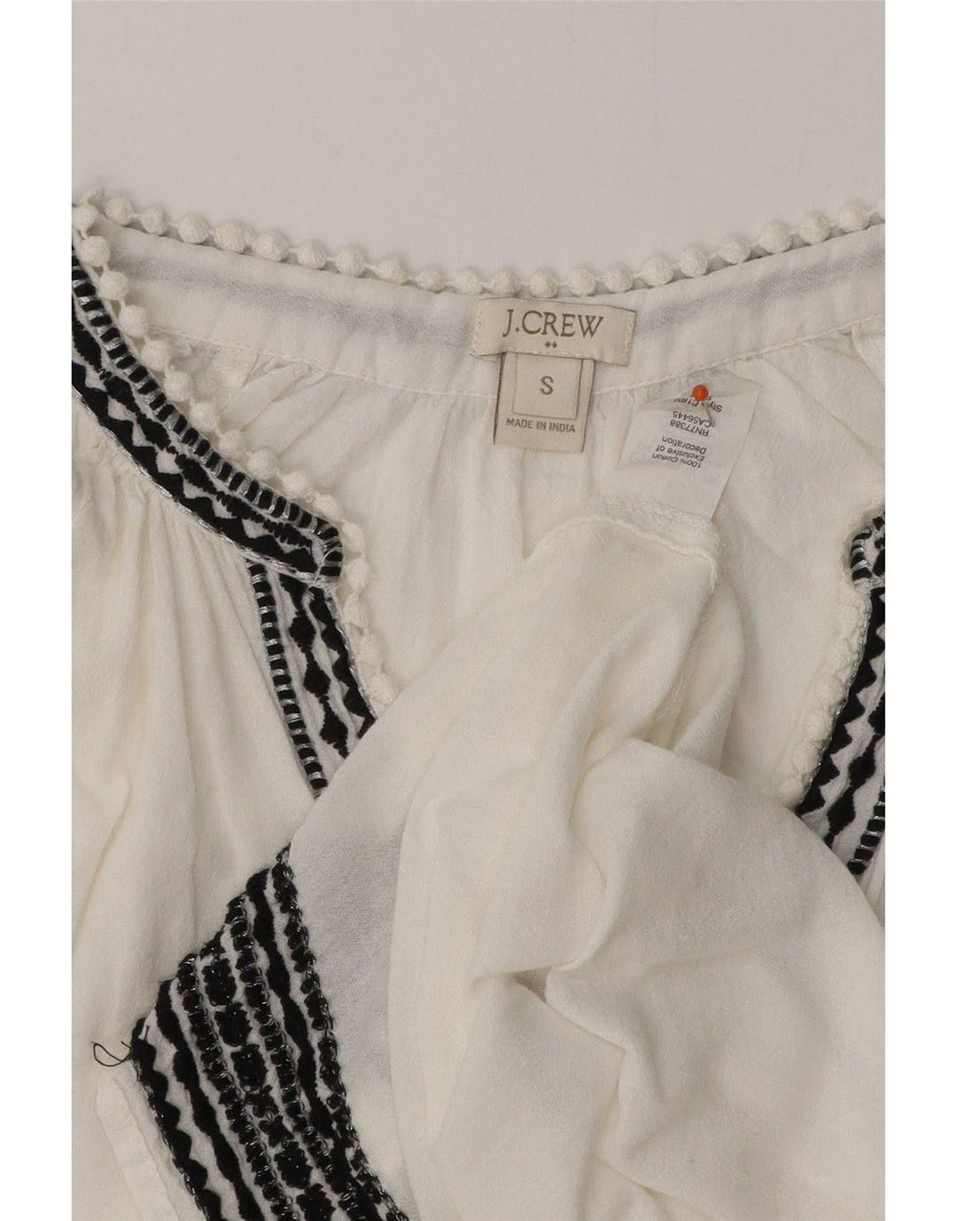 J. CREW Chemisier à manches longues pour femme UK 10 Petit coton à fines rayures blanches