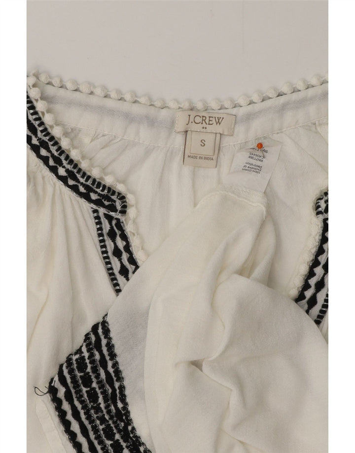J. CREW Chemisier à manches longues pour femme UK 10 Petit coton à fines rayures blanches
