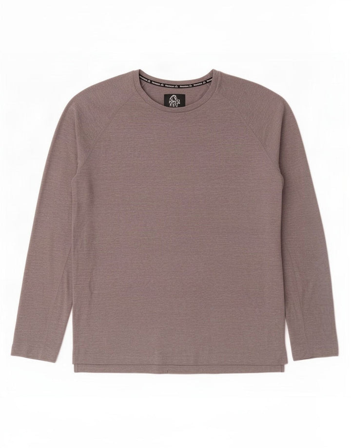 Reebok Haut à Manches Longues Homme Gris Moucheté Polyester