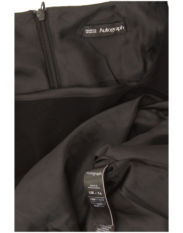 Marks & Spencer Robe fourreau sans manches Autograph pour femme UK 14 Noir moyen