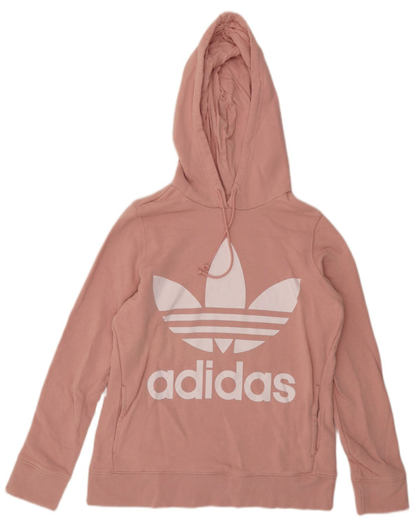 Adidas Pull à capuche graphique pour femme UK 12 Coton rose moyen