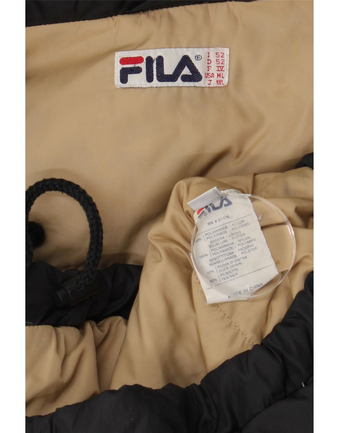 Fila Veste matelassée IT 52 XL Noir Polyamide Homme