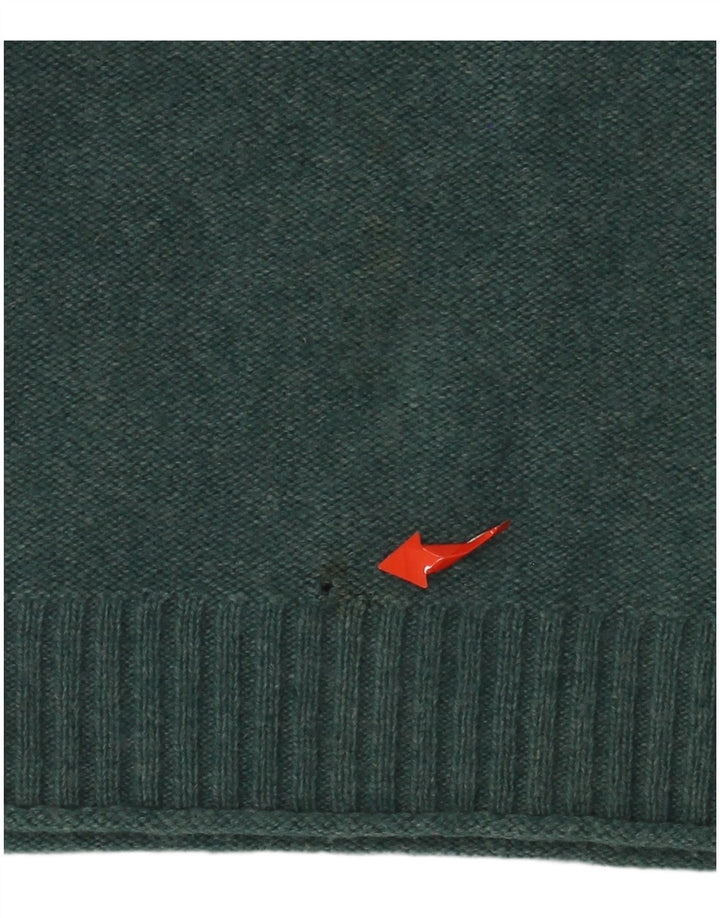 White Stuff Pull Col V Homme Vert Moyen Laine d'Agneau