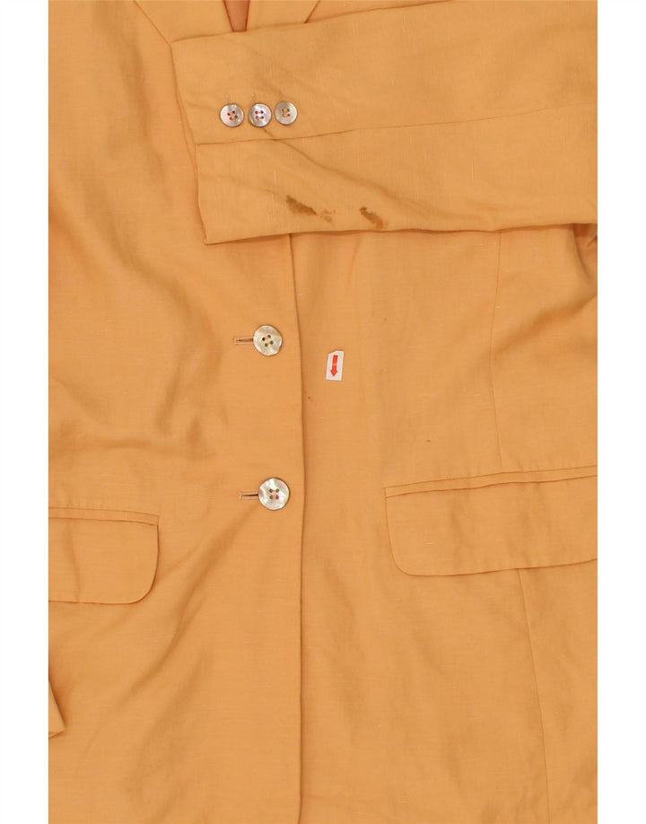 LAURA ASHLEY Womens Long Sleeve 3 Button Blazer Jacket UK 12 Medium Yellow Vintage Laura Ashley and Second-Hand Laura Ashley from Messina Hembry 