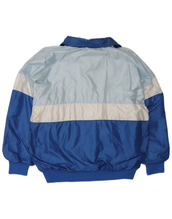 vintage Femme Surdimensionné Survêtement Top Veste IT 44 Bleu Moyen Colourblock