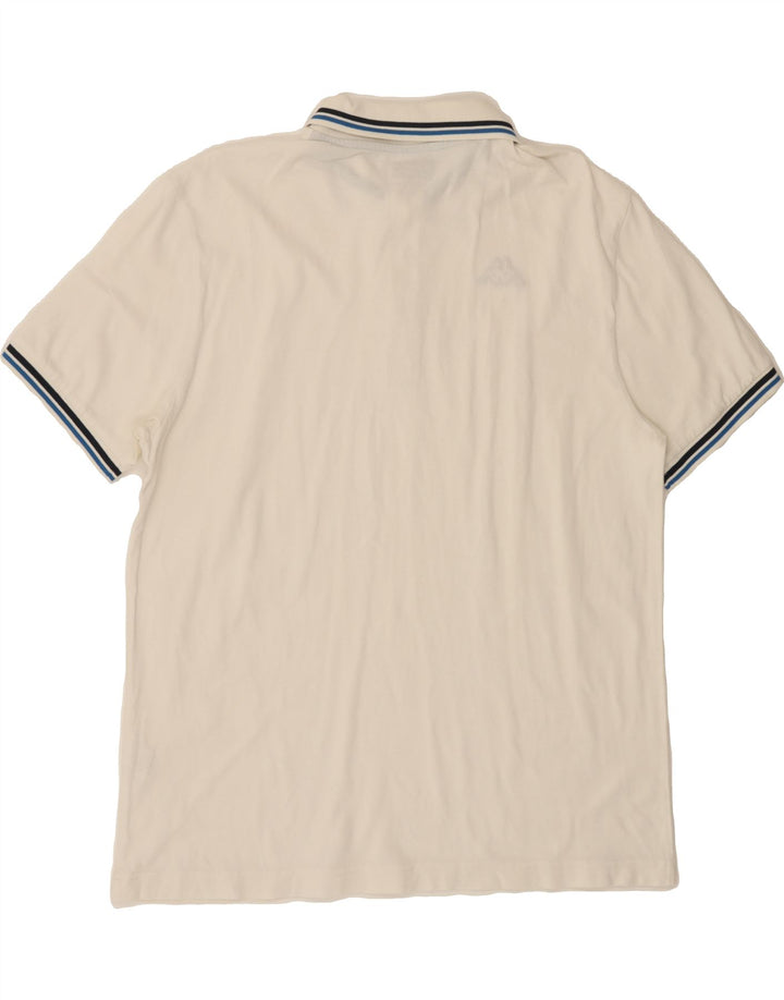 KAPPA Mens Polo Shirt XL White Cotton Vintage Kappa and Second-Hand Kappa from Messina Hembry 
