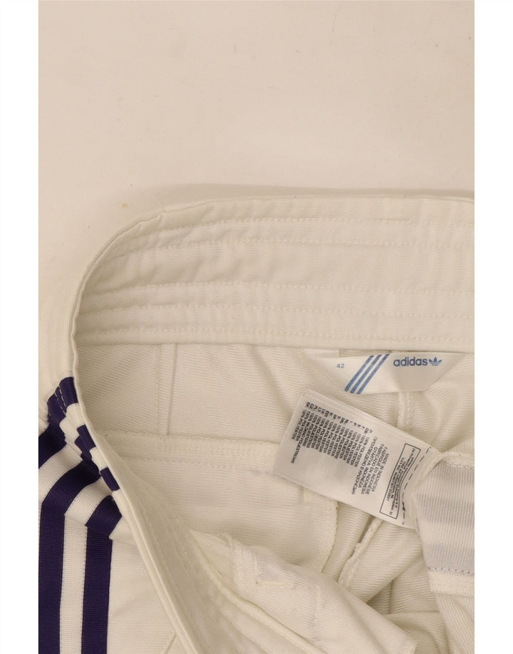 Adidas Pantalon de survêtement pour femme EU 42 Large Blanc Polyester