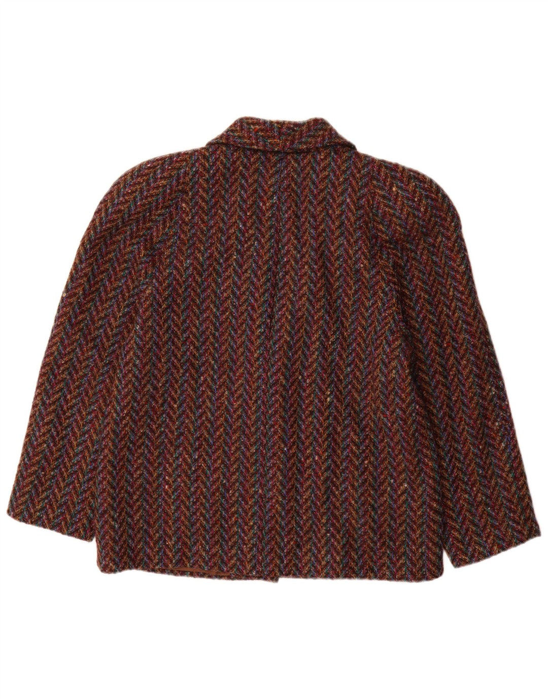 veste blazer femme vintage UK 14 chevrons multicolores moyens