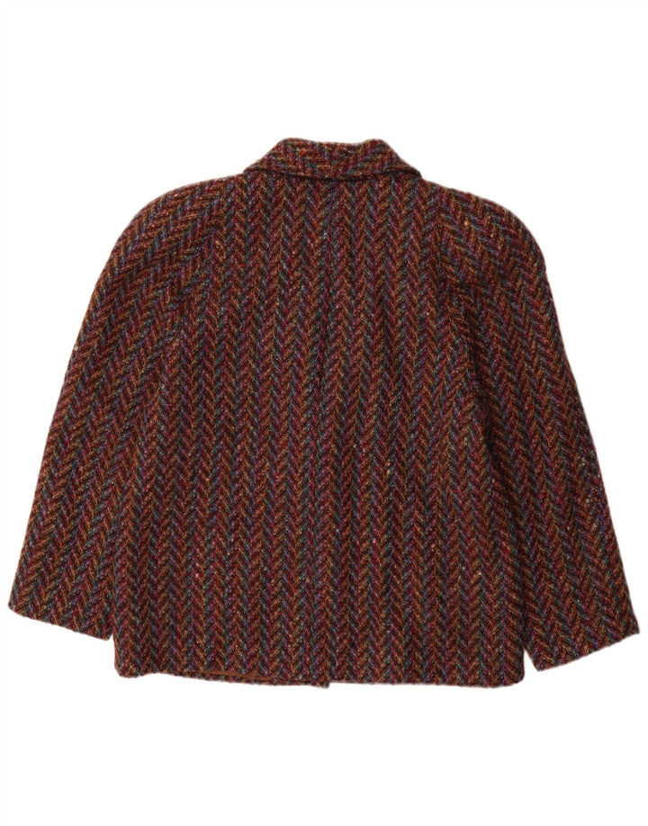 veste blazer femme vintage UK 14 chevrons multicolores moyens