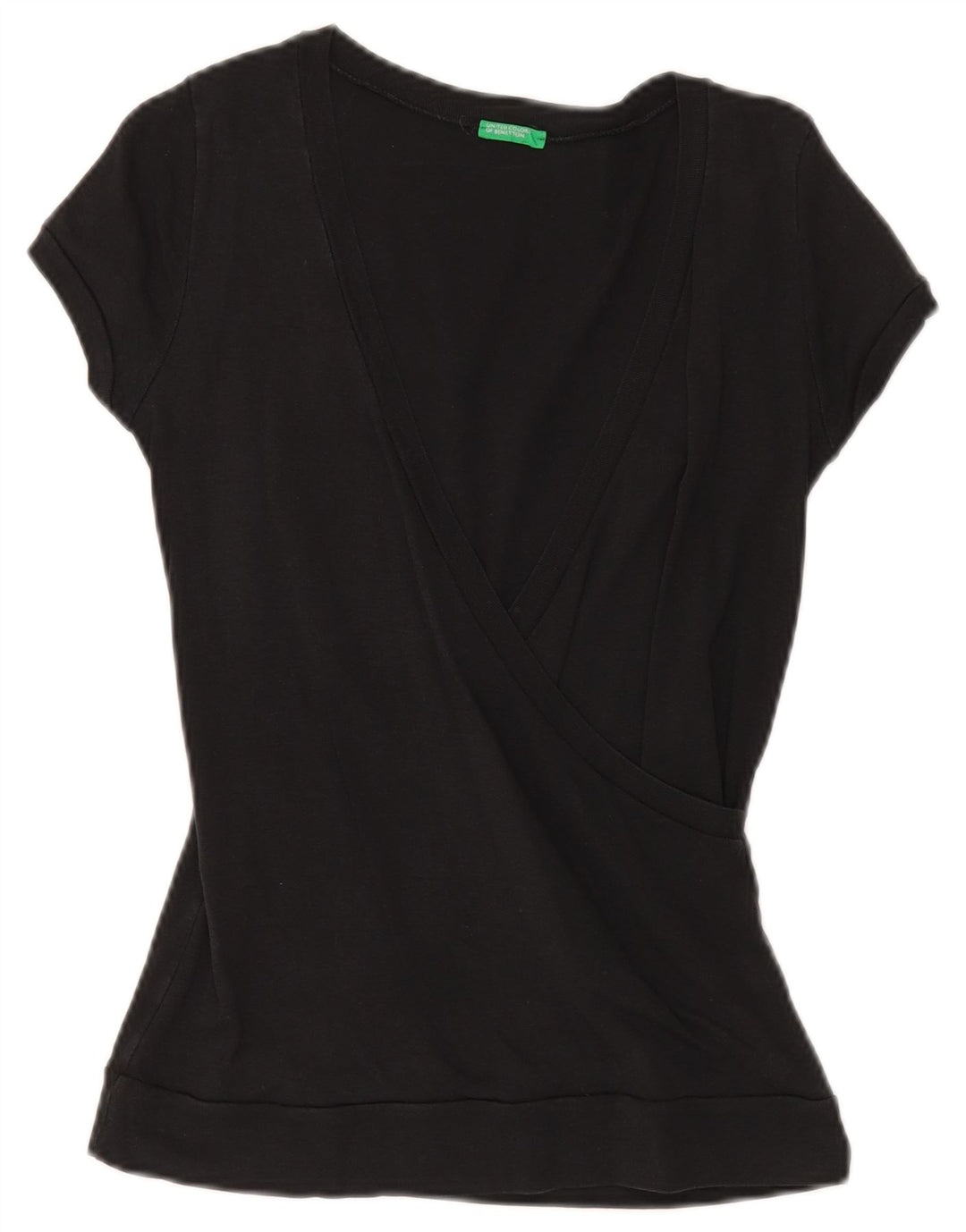 Benetton Chemisier Top UK 10 Small Noir Femme