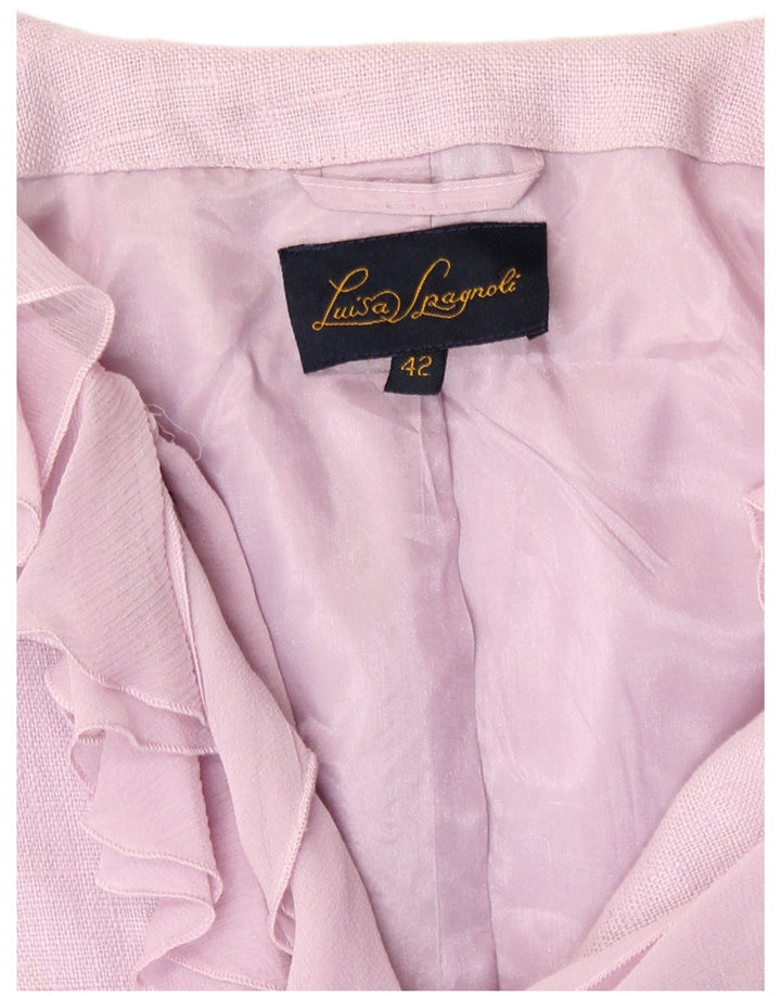 Luisa Spagnoli Veste Boléro Femme IT 42 Lin Violet Moyen