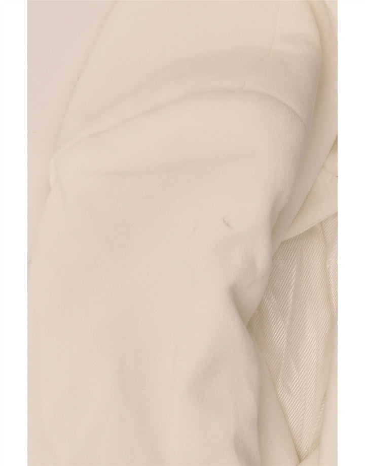 Zara Veste blazer surdimensionnée ouverte pour femme UK 6 XS Blanc Polyester