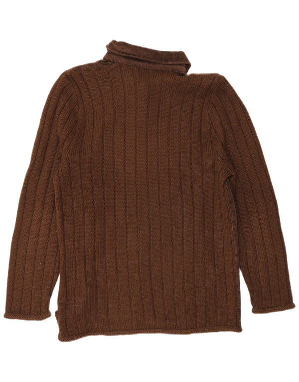 vintage Femme Cardigan Pull UK 14 Grand Brun