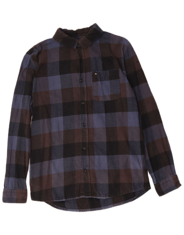 Quiksilver Chemise en flanelle pour homme, coupe régulière, petit, en coton vichy bleu marine