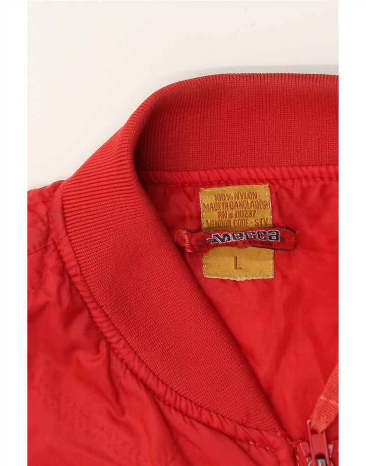 vintage Mens Bomber Jacket UK 40 Grand Nylon Rouge