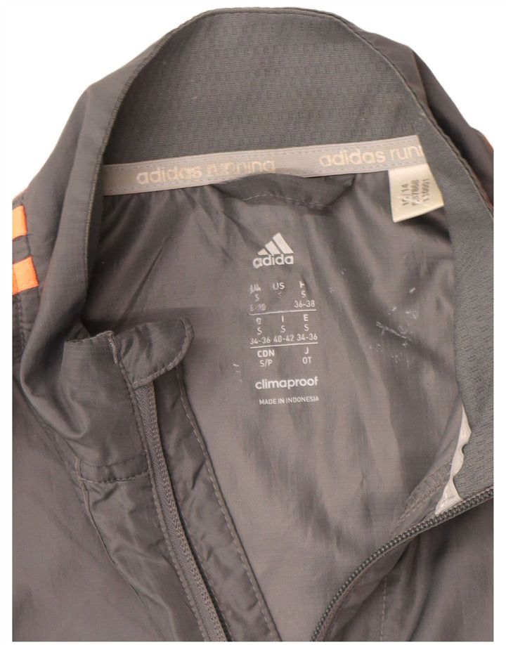 ADIDAS Veste de survêtement Clima Proof pour femme UK 8/10 Petit Gris