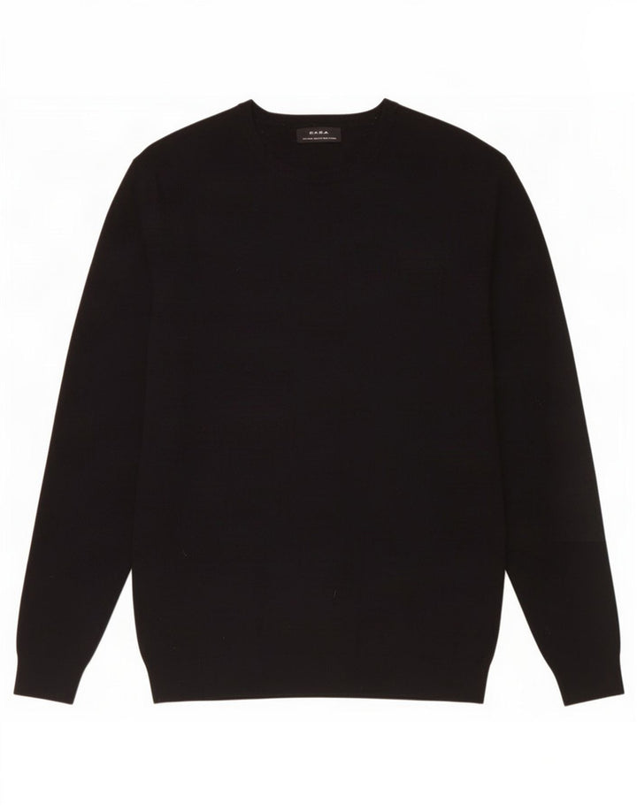 Zara Pull ras du cou pour homme, grand, noir