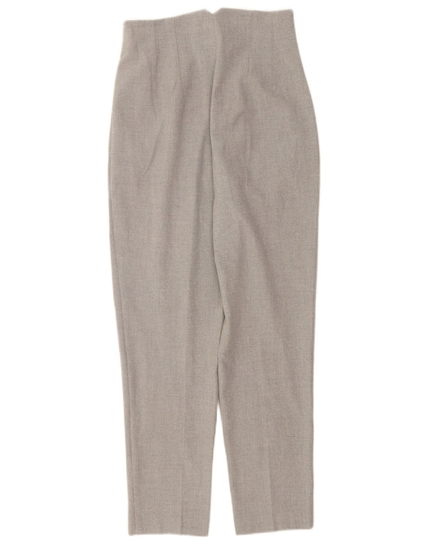 Zara Pantalon de costume fuselé taille haute pour femme XS W24 L26 Gris Polyester