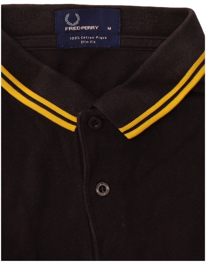 FRED PERRY Polo Slim Fit Homme Noir Moyen Coton