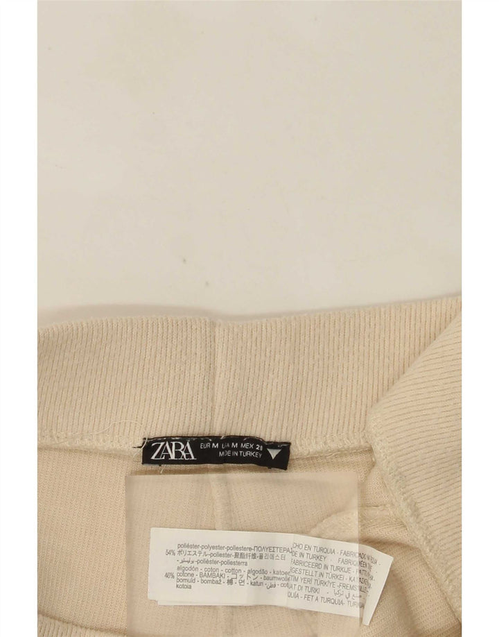 Pantalon de survêtement Zara Femme UK 12 Polyester Beige Moyen