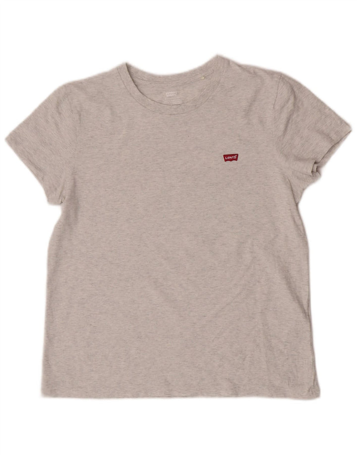 Levi's T-Shirt Femme UK 12 Gris Moyen Coton