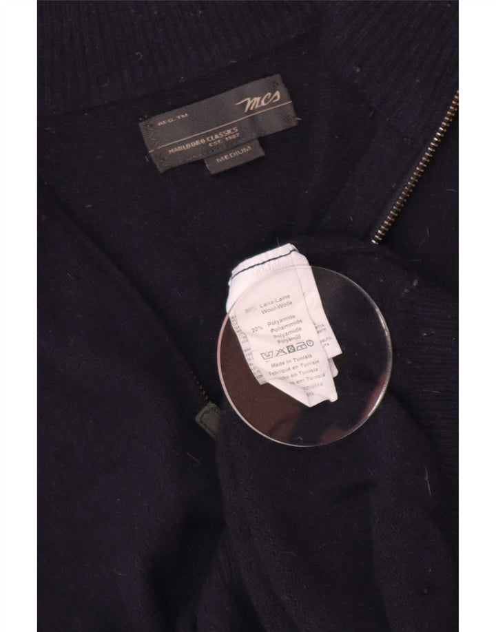 Marlboro Classics Pull à col zippé pour homme Laine bleu marine moyen