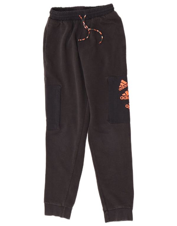 Adidas Pantalon de survêtement cargo graphique pour femme Joggers UK 4 XS Coton noir