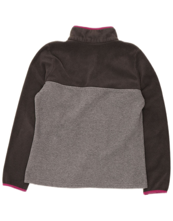 COLUMBIA Pull polaire à col boutonné pour femme UK 14 Gris moyen Colourblock