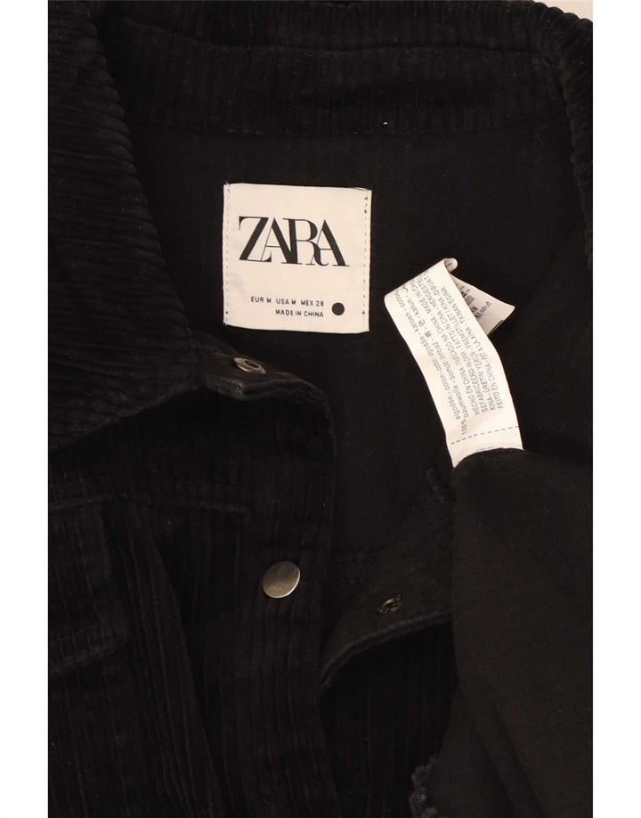 Zara Veste surdimensionnée en velours côtelé pour femme UK 14 Coton noir moyen