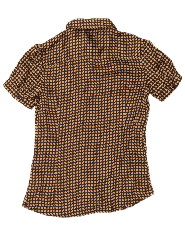 BEN SHERMAN Chemisier pour femme UK 12 pied-de-poule marron moyen