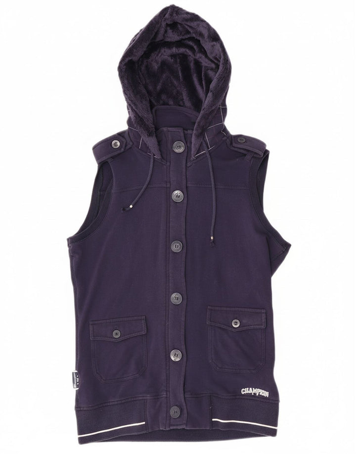 Champion Veste de survêtement à capuche pour femme UK 12 Medium Purple Check