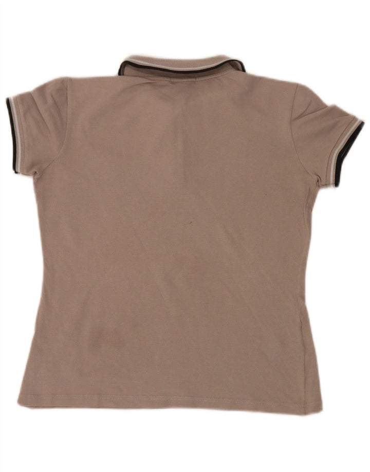 Fred Perry Polo Femme UK 12 Coton Gris Moyen