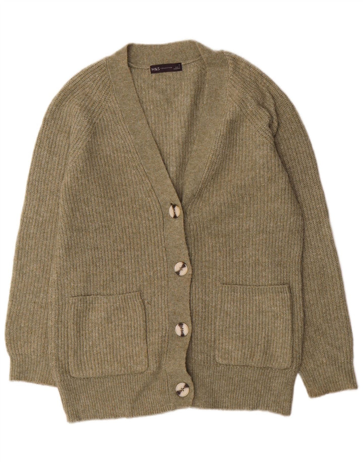 MARKS & SPENCER Pull cardigan surdimensionné pour femme UK 10 Petit Vert