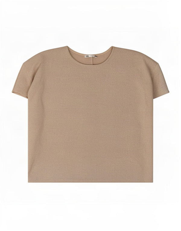 Zara Femme Chemisier Oversize Top UK 44 Gris Moyen Viscose