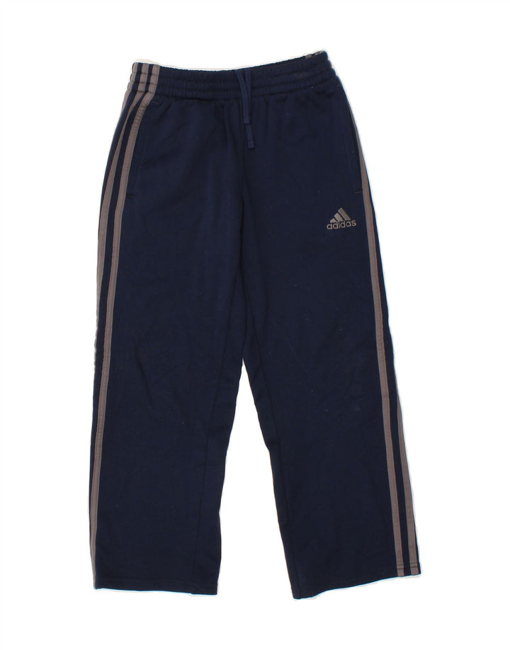 ADIDAS Boys Tracksuit Trousers 7-8 Years Small Navy Blue Polyester Vintage Adidas and Second-Hand Adidas from Messina Hembry 