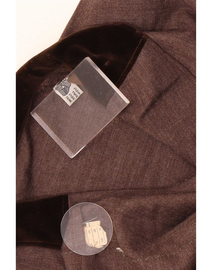 Robe chemise femme vintage UK 12 laine marron moyen