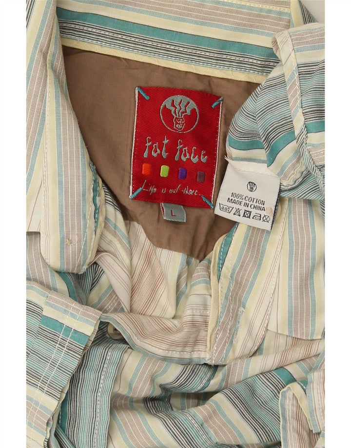 Chemise à manches courtes pour homme Fat Face en coton à rayures bleues