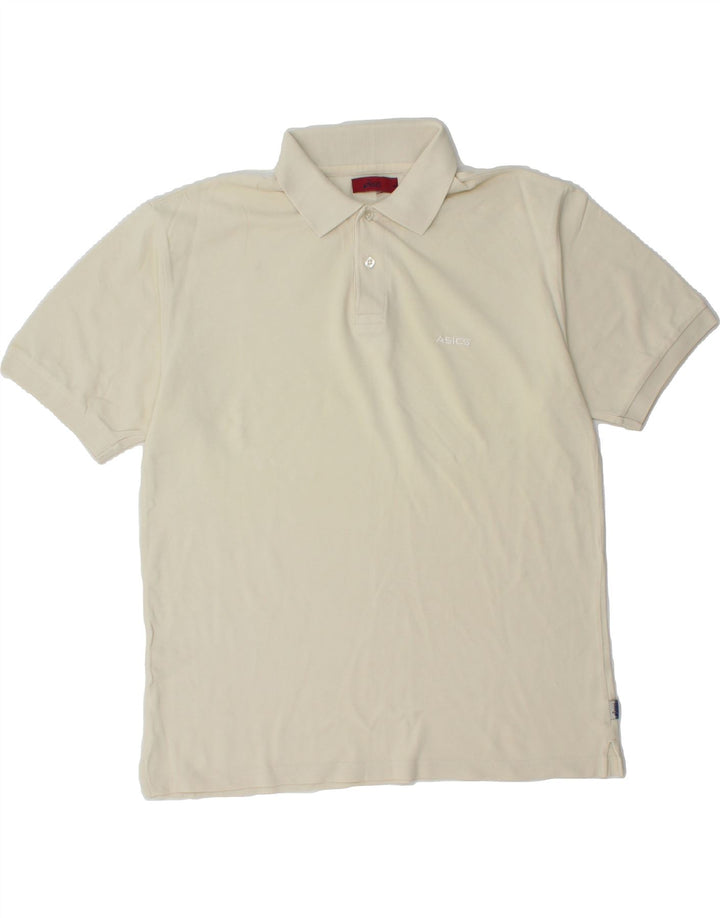 ASICS Mens Polo Shirt Large Off White Vintage Asics and Second-Hand Asics from Messina Hembry 