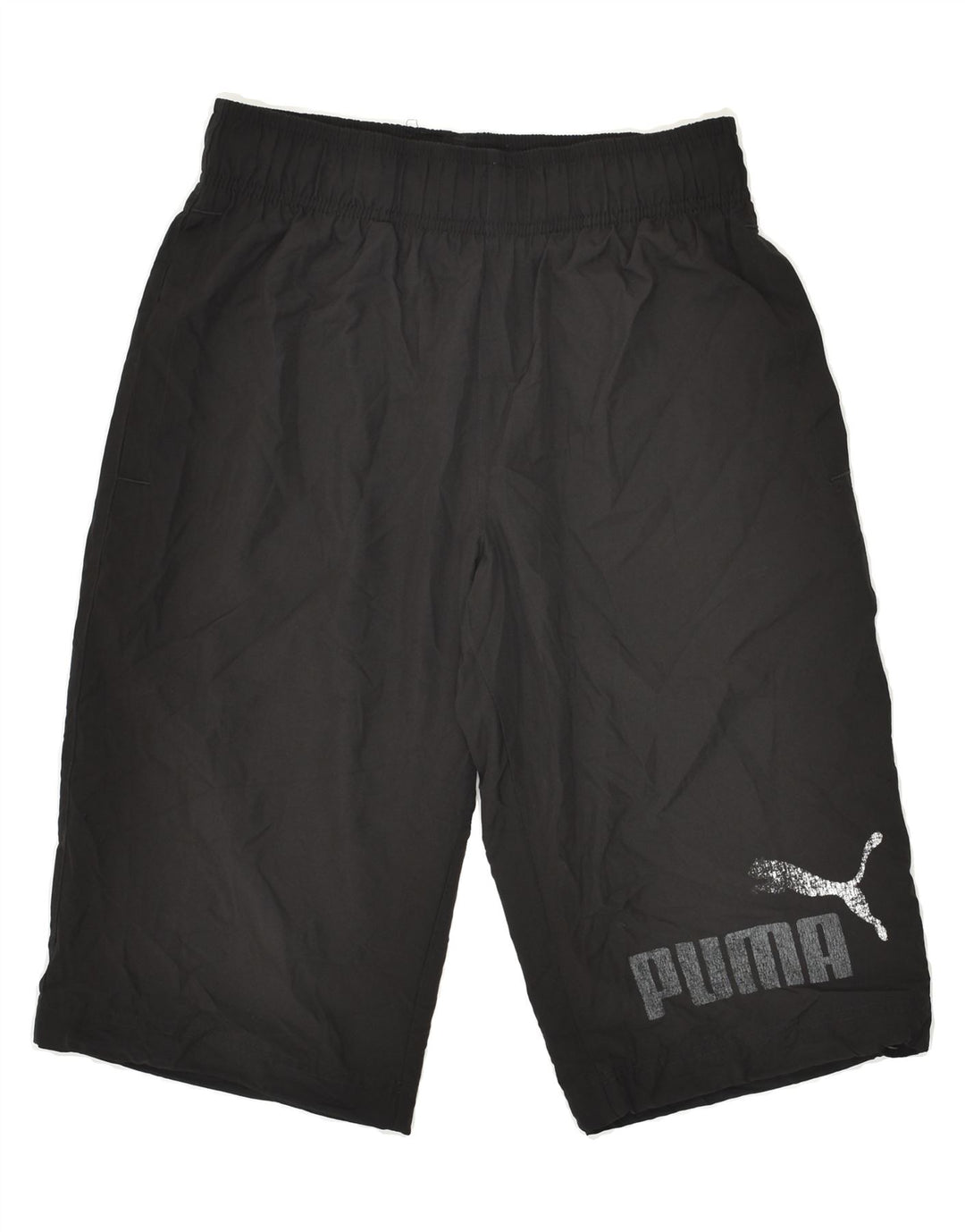 PUMA Mens Graphic Sport Shorts Small Black Polyester | Vintage Puma | Thrift | Second-Hand Puma | Used Clothing | Messina Hembry 