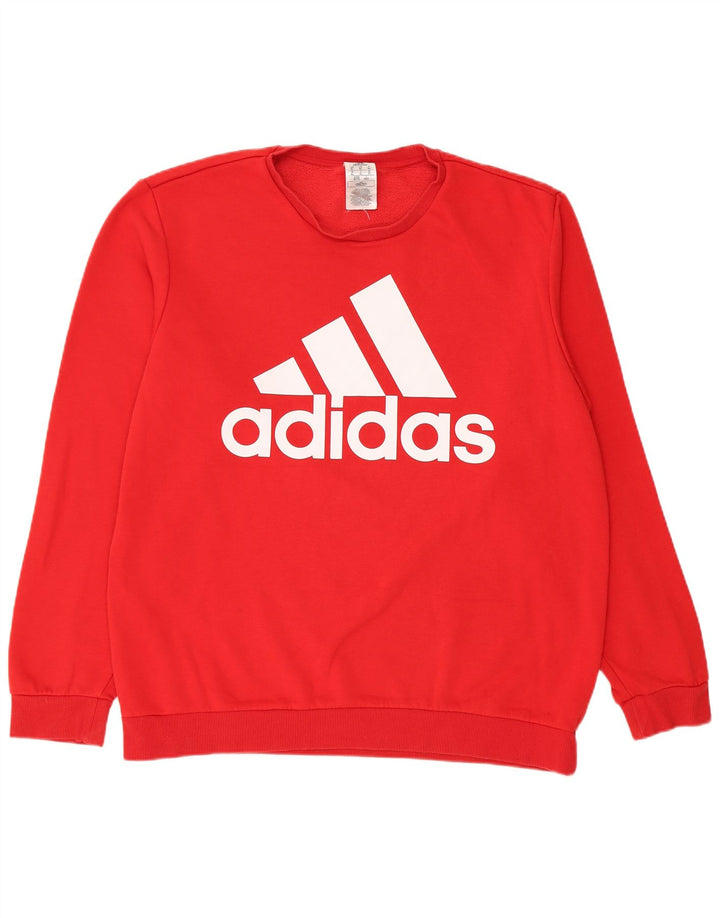 Adidas Sweat-shirt graphique pour homme XL Rouge Coton