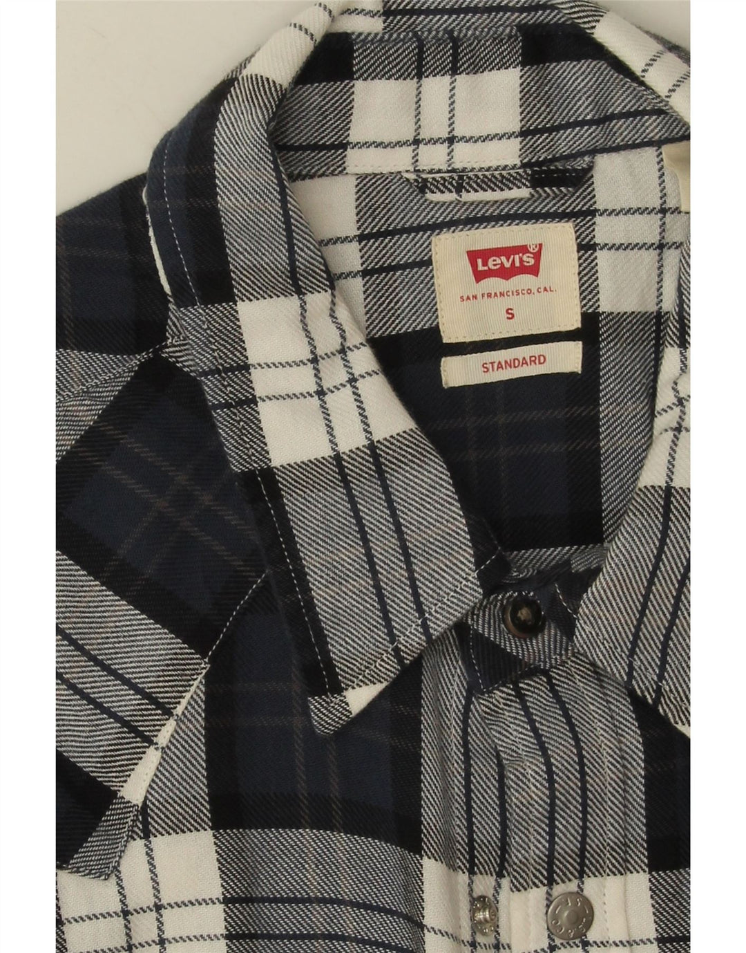 Levi's Chemise Standard Flannel Small Homme Bleu Marine à Carreaux en Coton