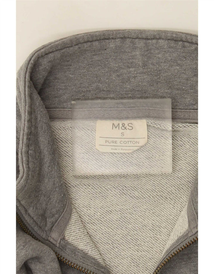 Marks & Spencer Sweat-shirt à col zippé pour homme Petit gris Coton