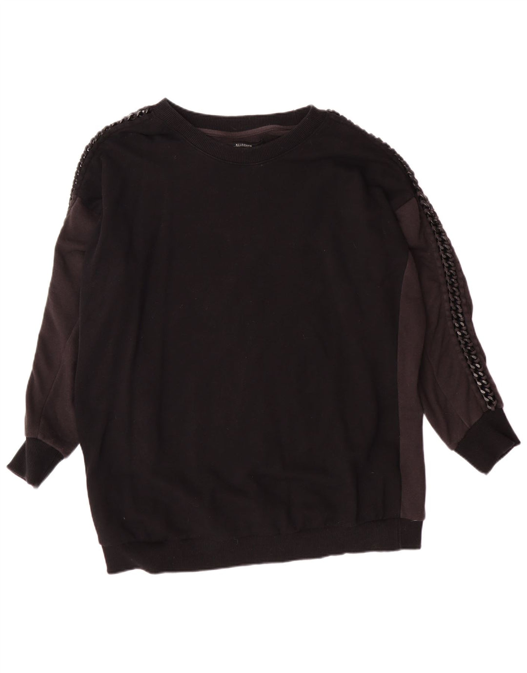 ALL SAINTS Womens Sweatshirt Jumper UK 12 Medium Black Colourblock