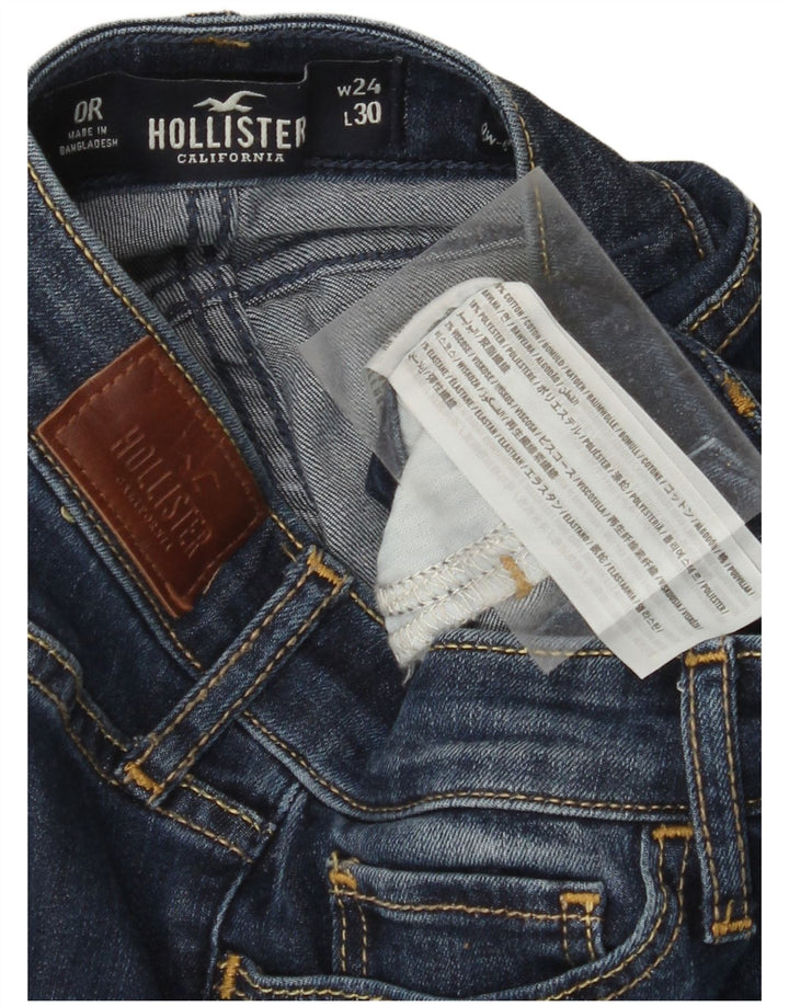 HOLLISTER Jean super skinny taille basse pour femme US 0 XS W24 L30 Bleu Coton