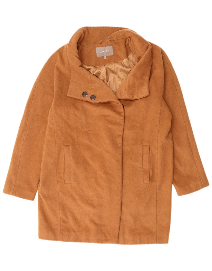 Jaeger Pardessus coupe ample pour femme UK 14 laine marron moyen