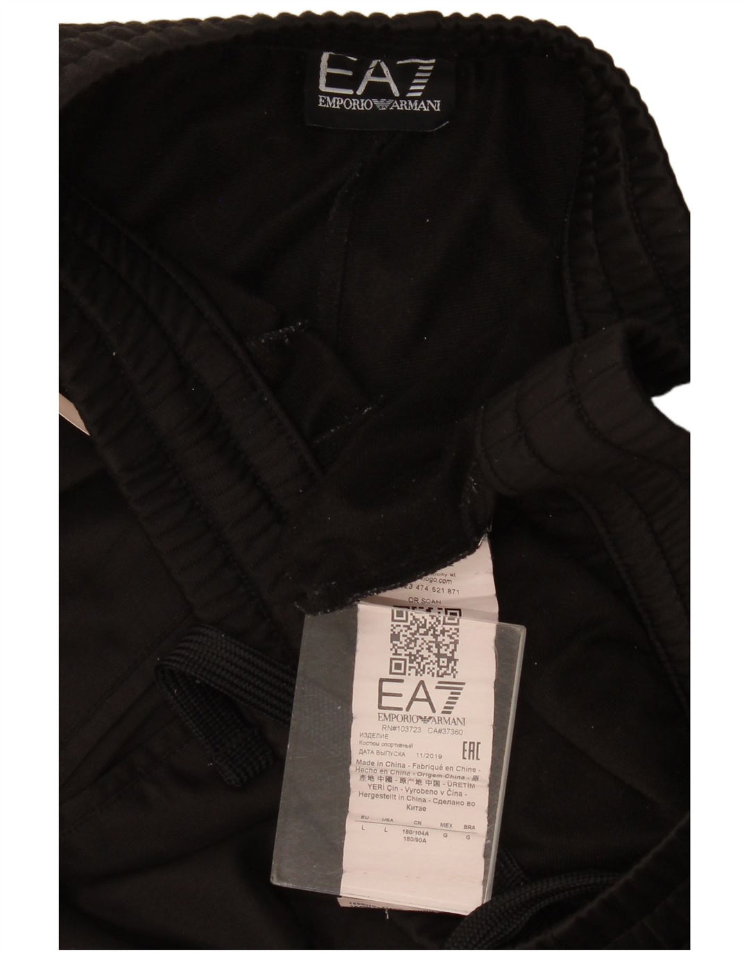 Emporio Armani Pantalon de survêtement pour homme Joggers Large Noir Polyester