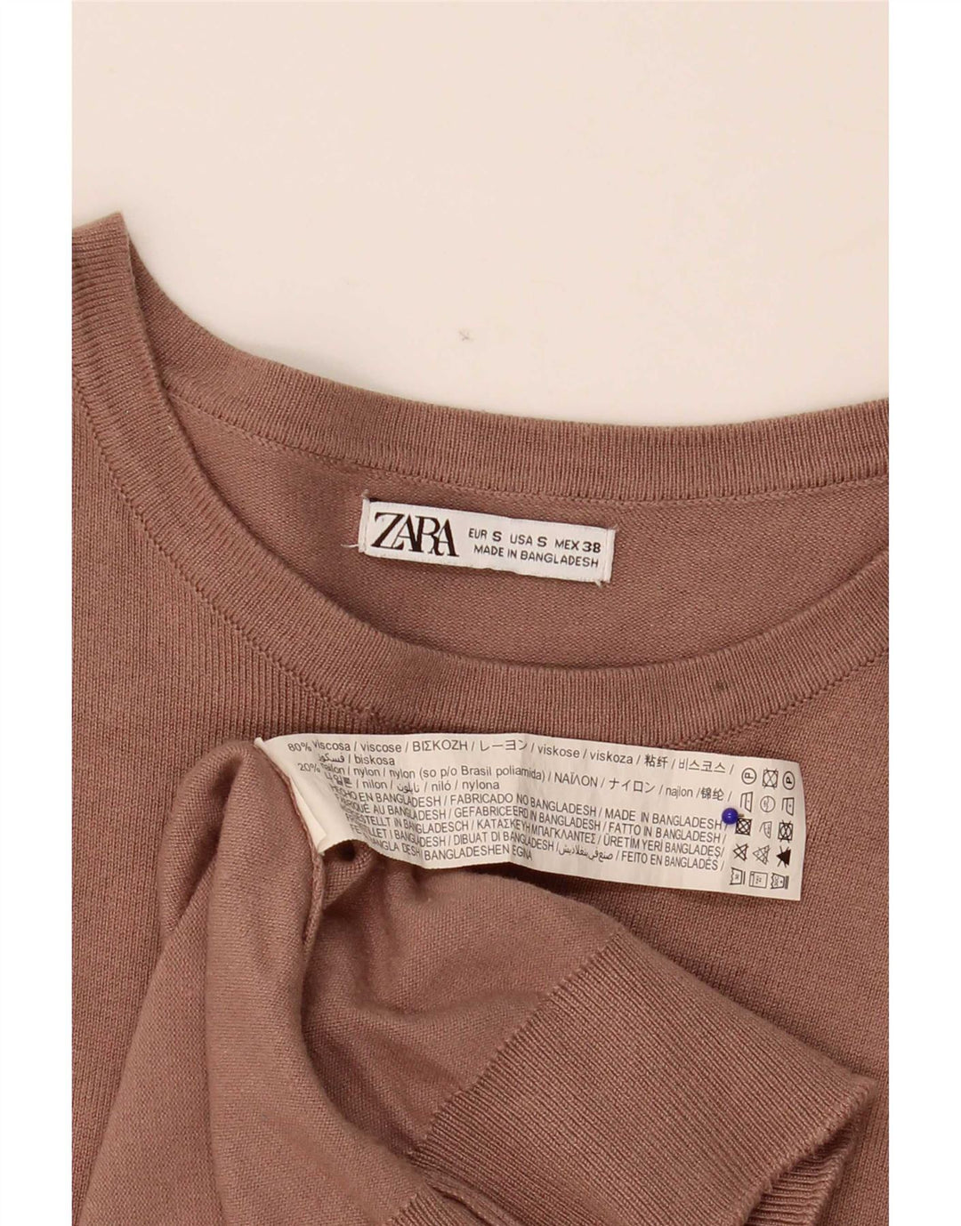 Zara Homme Pull Col Bateau Petit Beige Viscose